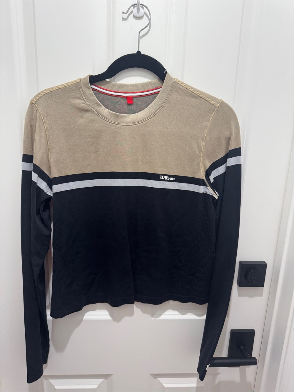 Wilson Colorblock Long Sleeve Pullover - Tan, Black & White